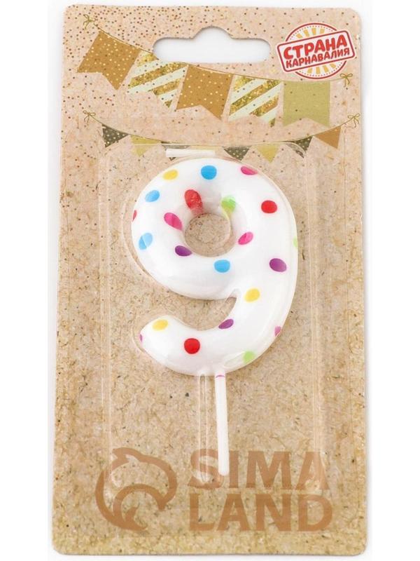 Свеча в торт на день рождения «‎Цветное конфетти»‎, цифра 