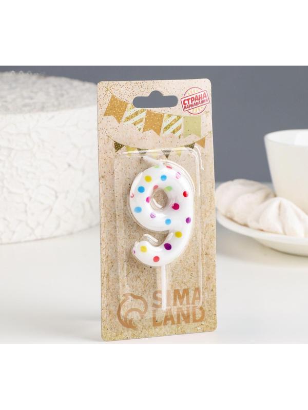 Свеча в торт на день рождения «‎Цветное конфетти»‎, цифра 