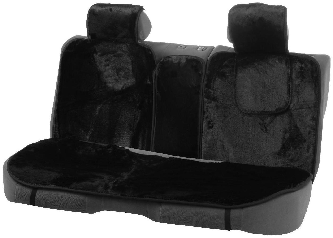 Накидки на сиденья Cartage универсальные, искусственный мех, чёрный, набор 6 шт