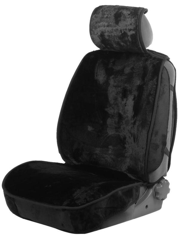 Накидки на сиденья Cartage универсальные, искусственный мех, чёрный, набор 6 шт