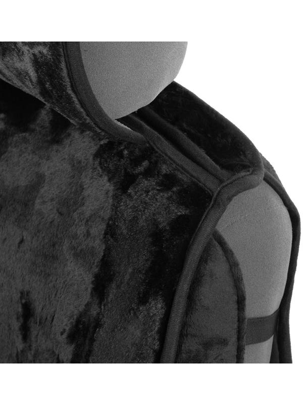 Накидки на сиденья Cartage универсальные, искусственный мех, чёрный, набор 6 шт