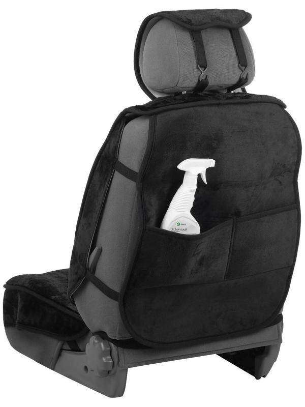 Накидки на сиденья Cartage универсальные, искусственный мех, чёрный, набор 6 шт