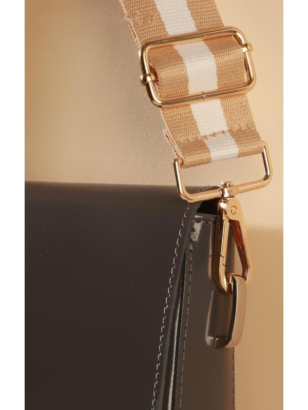 Ручка для сумки, стропа, 140 × 3,8 см, цвет бежевый/белый