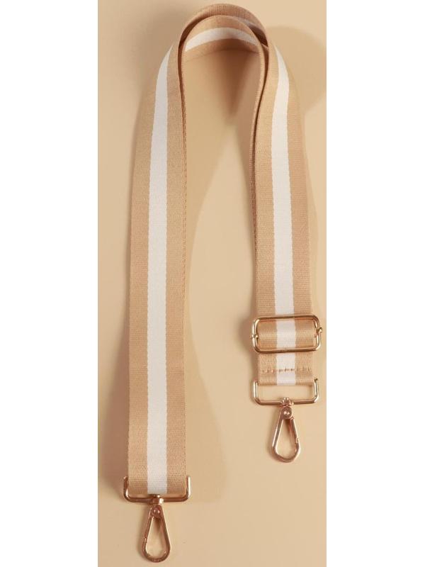 Ручка для сумки, стропа, 140 × 3,8 см, цвет бежевый/белый