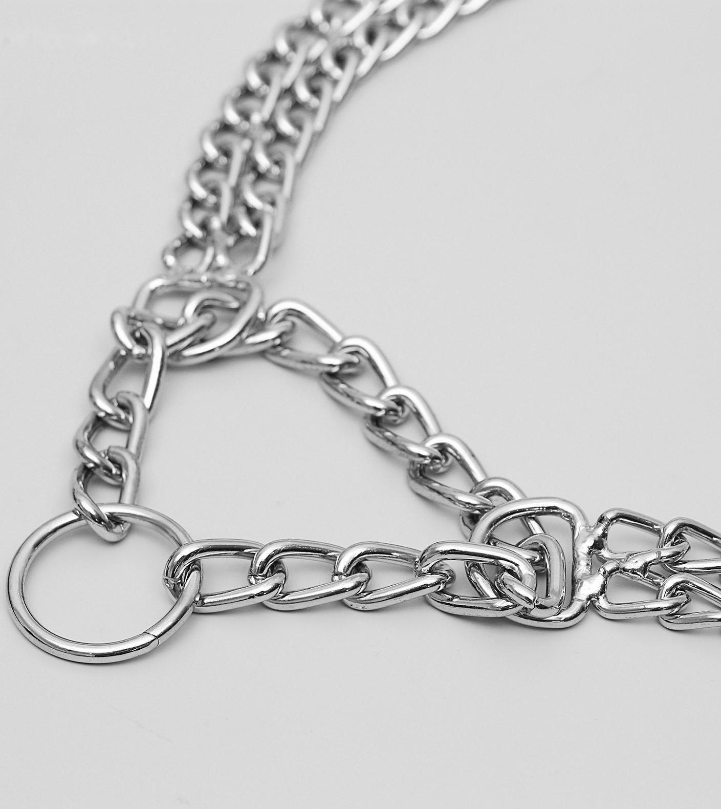 Ошейник-полуудавка металлический двухрядный, 60 см, толщина проволоки 2,5 мм