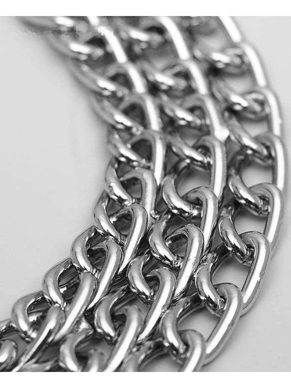 Ошейник-полуудавка металлический трехрядный, 50 см, толщина проволоки 2,5 мм