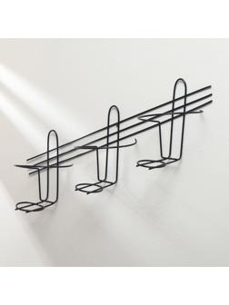 Подвес для кашпо настенный «Косая-3», d = 16 см, чёрный