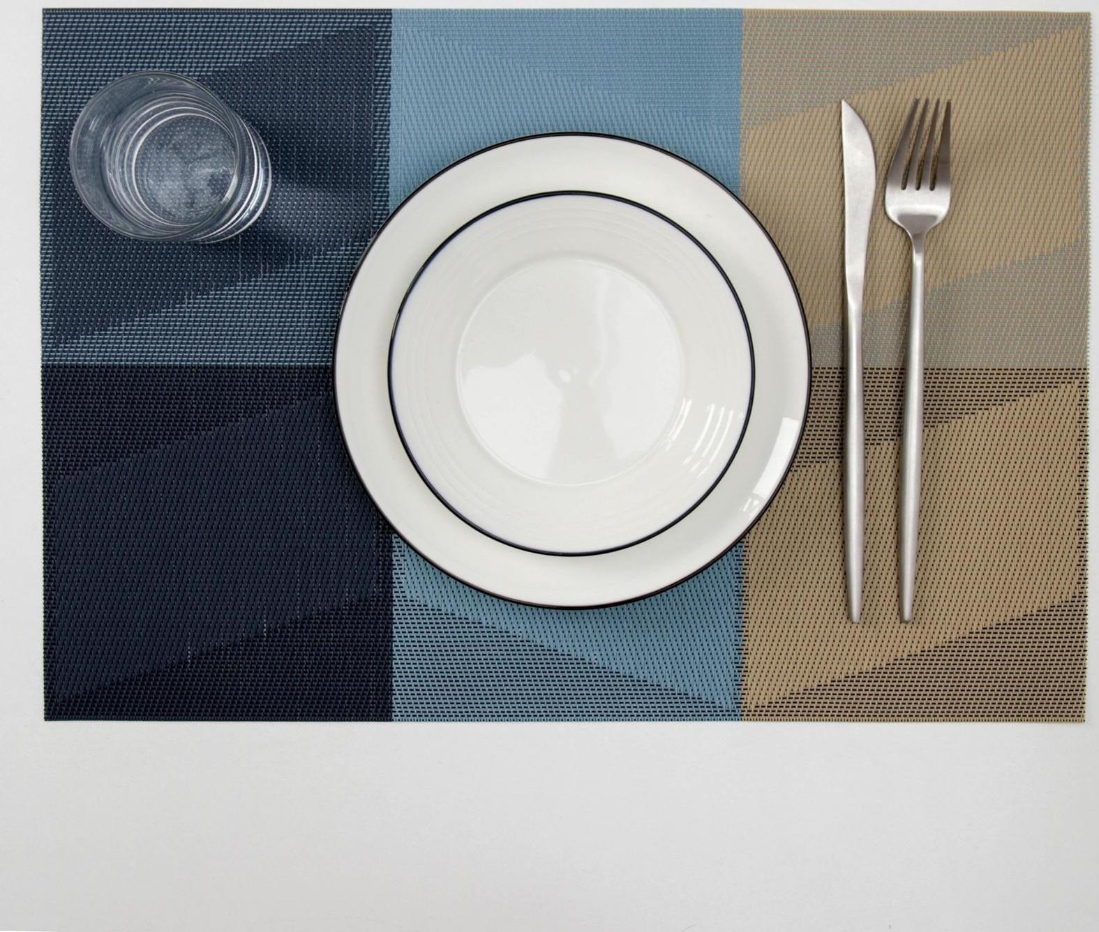 Салфетка сервировочная на стол «Пудра», 45,5×30 см, цвет бежево-синий