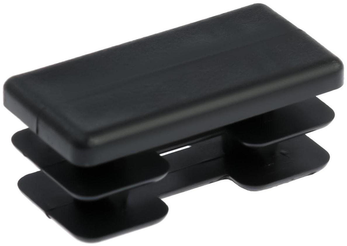 Заглушка ТУНДРА внутренняя 20х40 универсальная, прямоугольная, черная