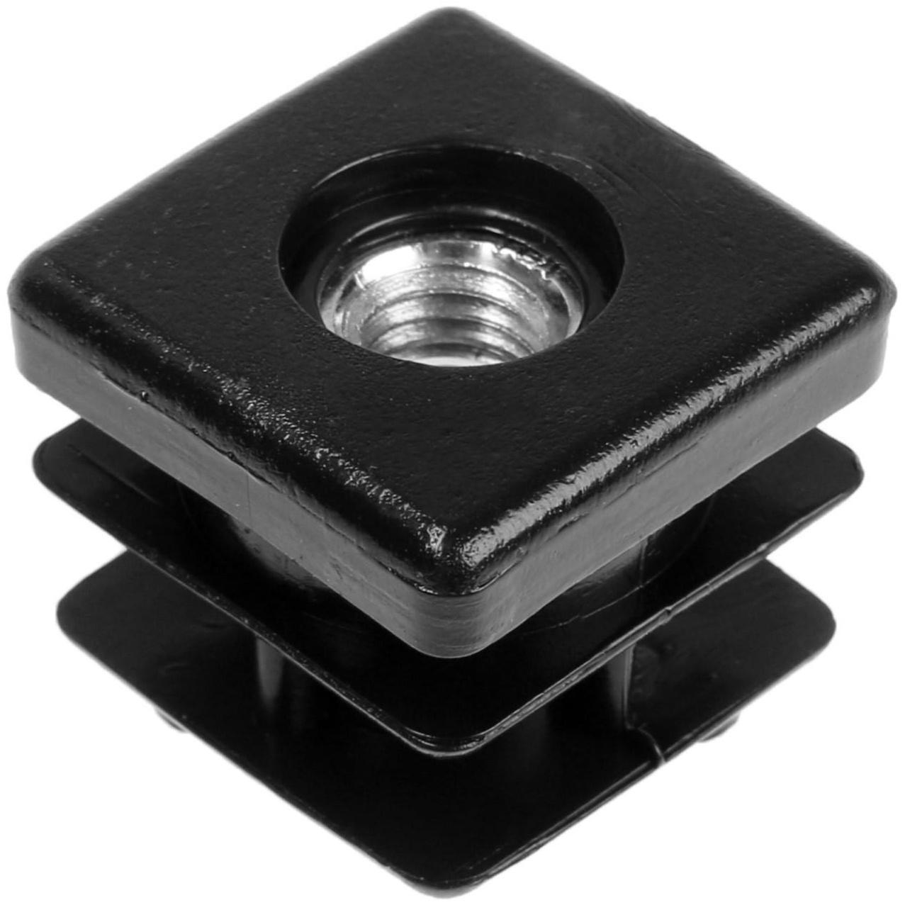 Заглушка ТУНДРА внутренняя 25х25 универсальная М8, черная