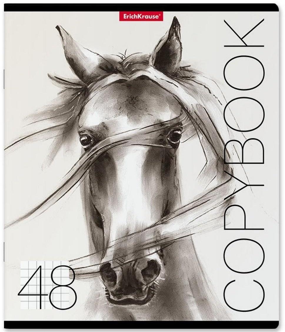 Тетрадь 48 листов в клетку ErichKrause Wild Horse, обложка мелованный картон, блок офсет / Микс 5 шт.
