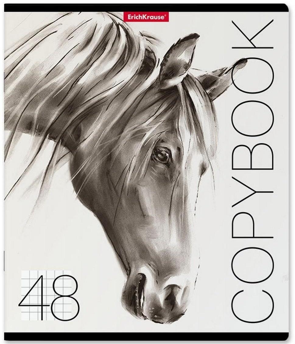 Тетрадь 48 листов в клетку ErichKrause Wild Horse, обложка мелованный картон, блок офсет / Микс 5 шт.