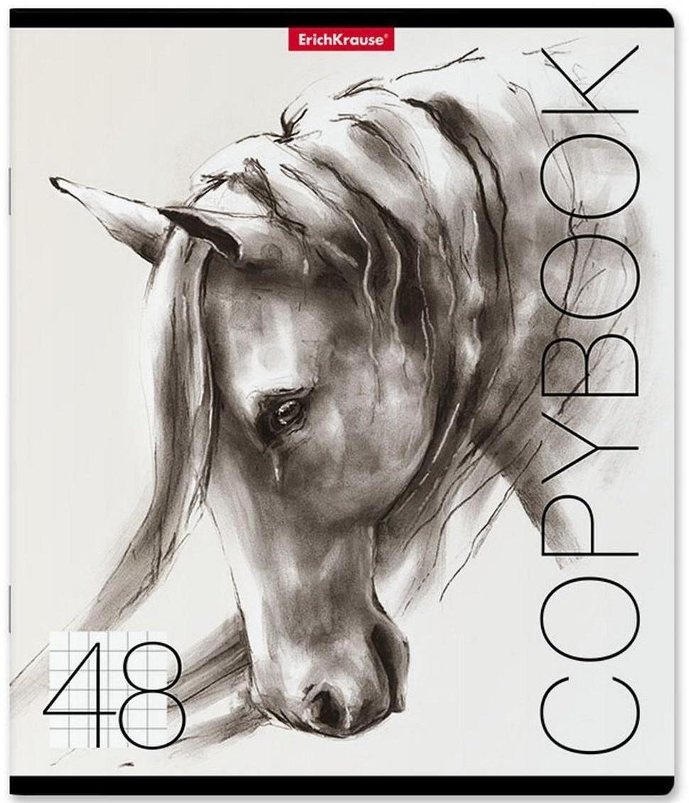 Тетрадь 48 листов в клетку ErichKrause Wild Horse, обложка мелованный картон, блок офсет / Микс 5 шт.