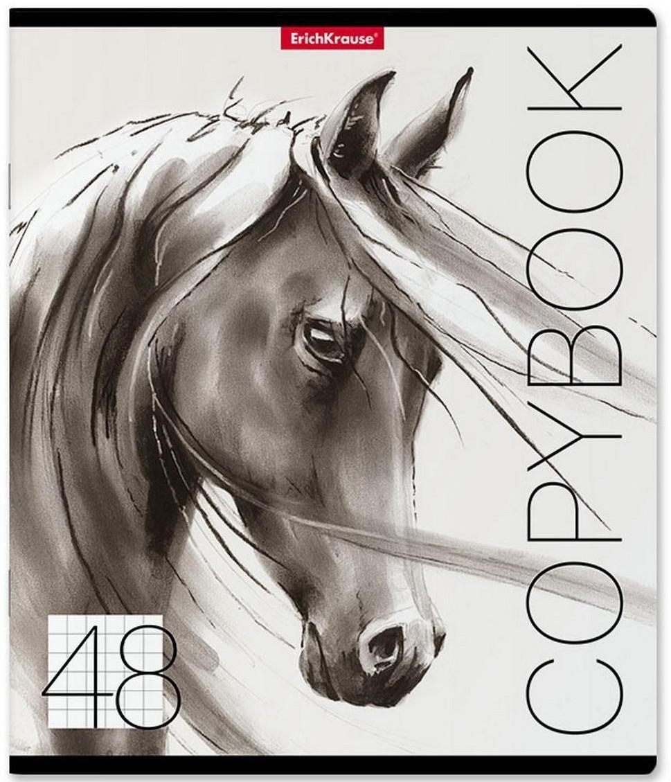 Тетрадь 48 листов в клетку ErichKrause Wild Horse, обложка мелованный картон, блок офсет / Микс 5 шт.