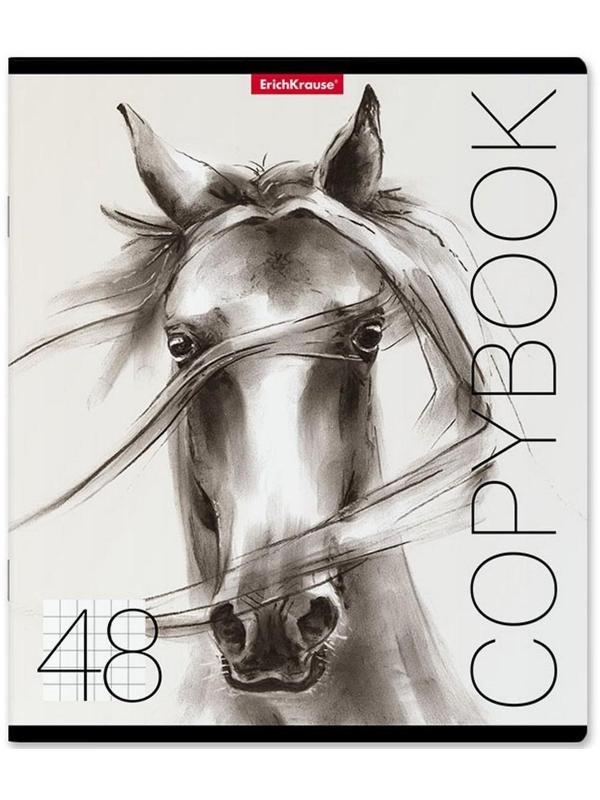 Тетрадь 48 листов в клетку ErichKrause Wild Horse, обложка мелованный картон, блок офсет / Микс 5 шт.