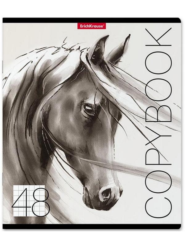 Тетрадь 48 листов в клетку ErichKrause Wild Horse, обложка мелованный картон, блок офсет / Микс 5 шт.