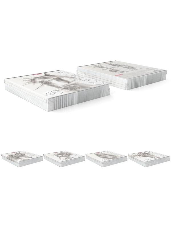 Тетрадь 48 листов в клетку ErichKrause Wild Horse, обложка мелованный картон, блок офсет / Микс 5 шт.