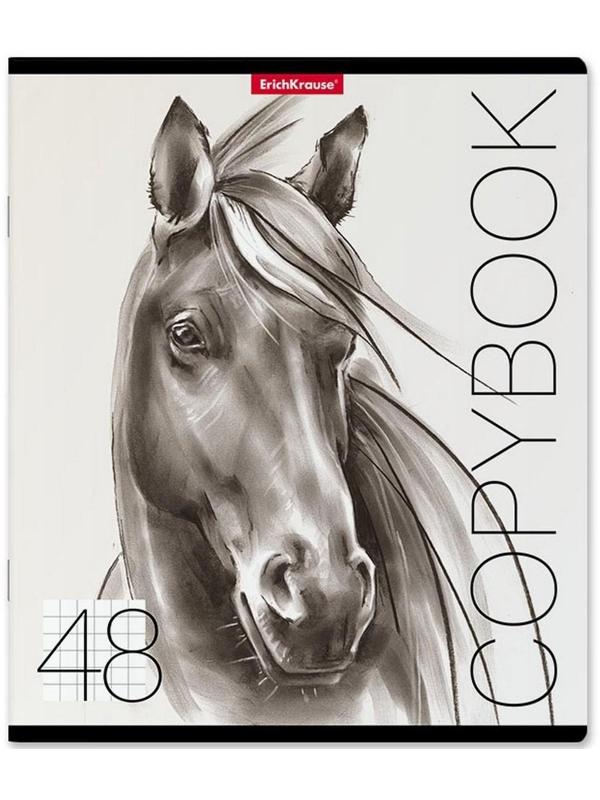 Тетрадь 48 листов в клетку ErichKrause Wild Horse, обложка мелованный картон, блок офсет / Микс 5 шт.