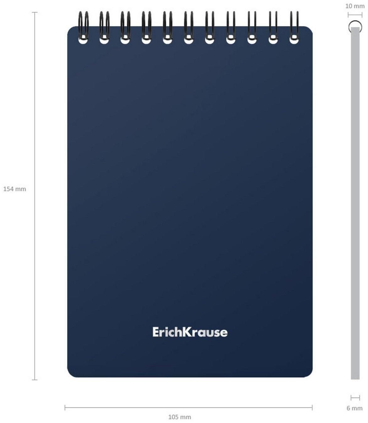 Блокнот А6, 60 листов в клетку, на гребне Classic, пластиковая обложка, блок офсет