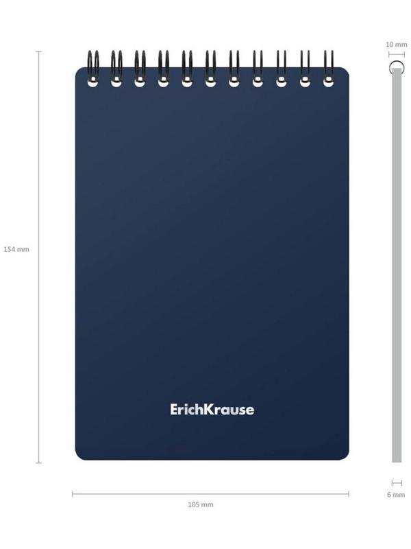 Блокнот А6, 60 листов в клетку, на гребне Classic, пластиковая обложка, блок офсет