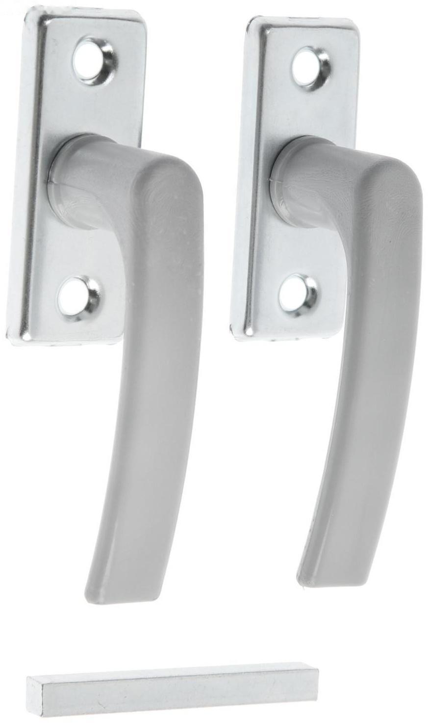 Ручка двусторонняя ТУНДРА, пластиковая для теплиц, серая, 1 шт.