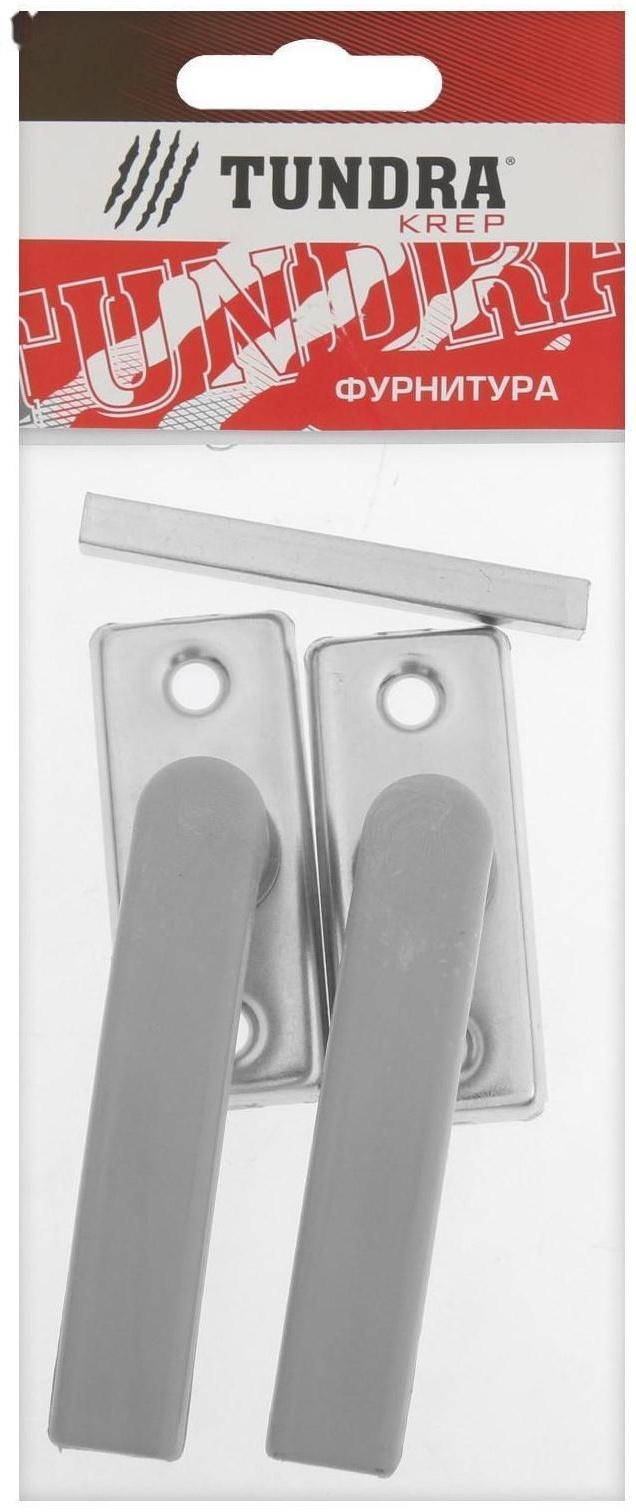 Ручка двусторонняя ТУНДРА, пластиковая для теплиц, серая, 1 шт.