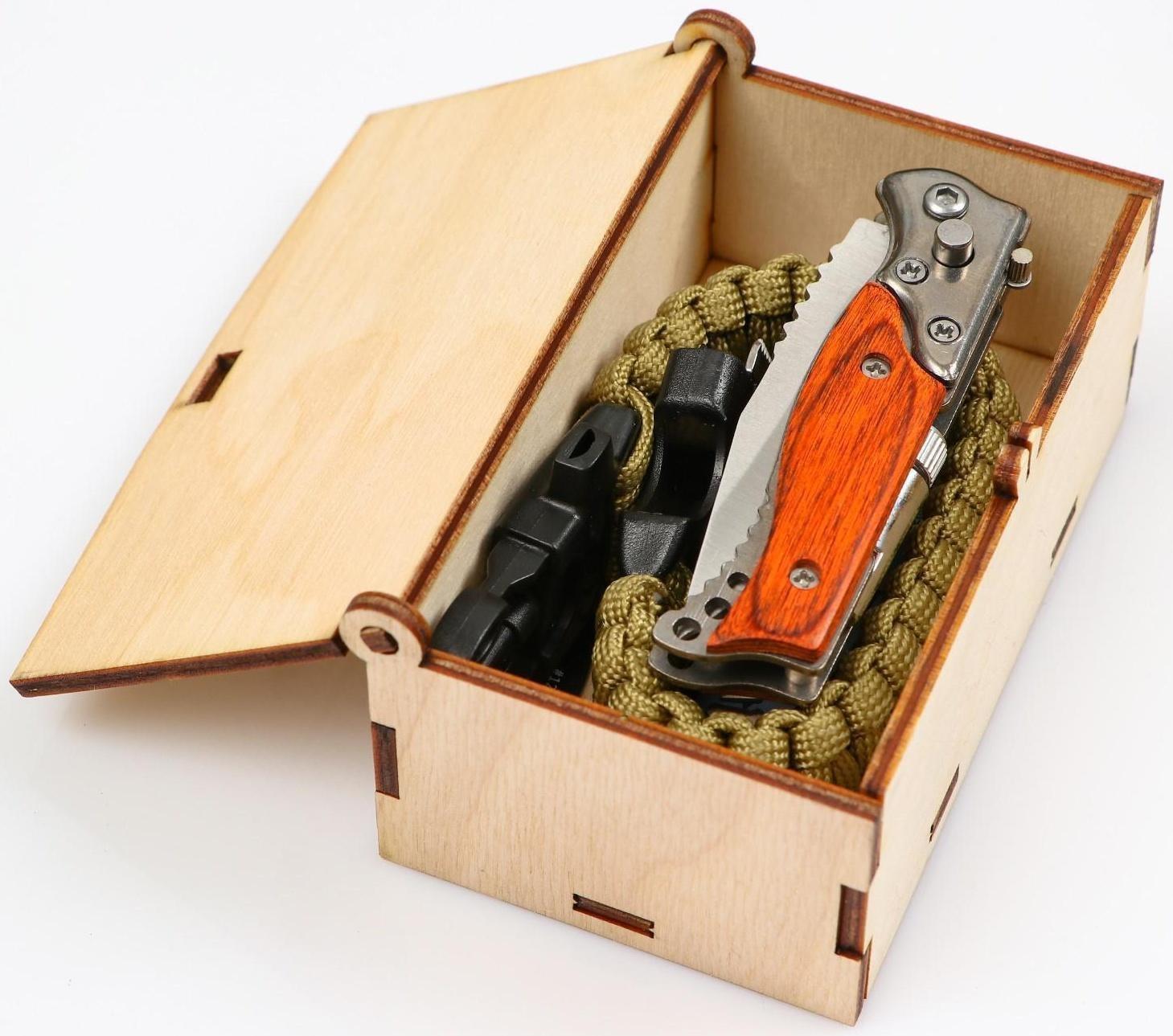 Набор подарочный 3в1 Лучший мужчина (браслет, карта, нож складной с фонариком)