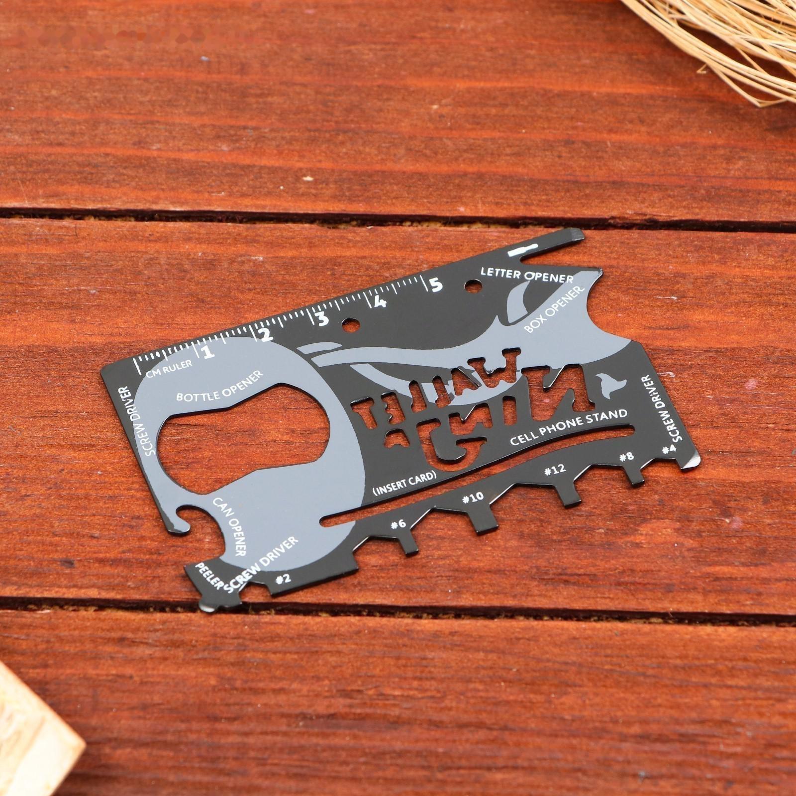 Набор подарочный 3в1 (браслет, карта выживания, нож складной с фонариком) Настоящий Мужчина