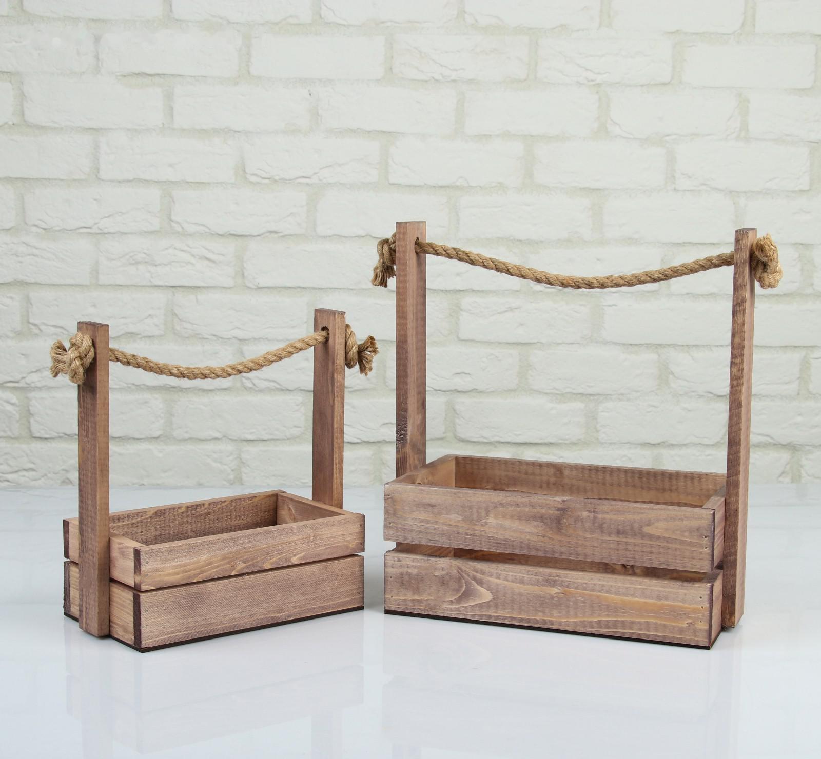 Набор кашпо деревянных 2 в 1 (25.5×15×30; 20×12×23 см) 