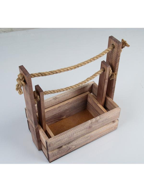Набор кашпо деревянных 2 в 1 (25.5×15×30; 20×12×23 см) 