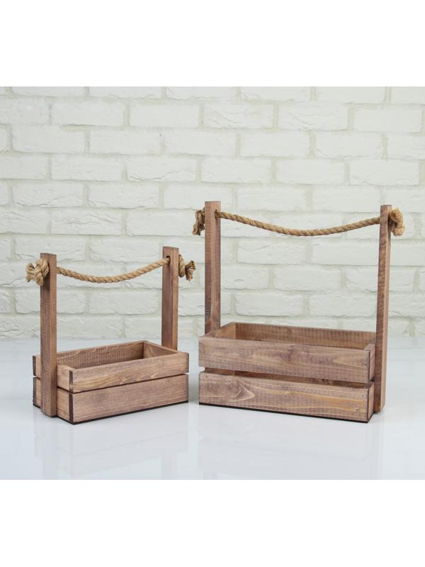 Набор кашпо деревянных 2 в 1 (25.5×15×30; 20×12×23 см) 