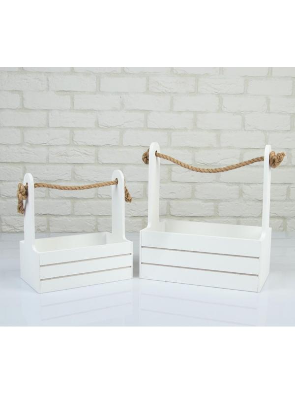 Набор кашпо деревянных 2 в 1 (25×15×30; 21×12×23 см) 