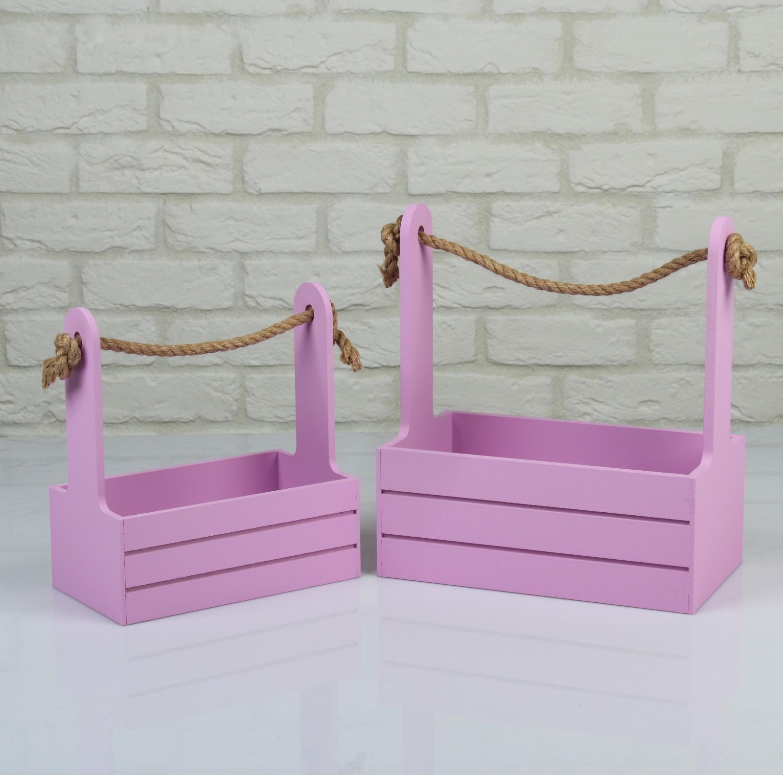 Набор кашпо деревянных 2 в 1 (25×15×30; 21×12×23 см) 