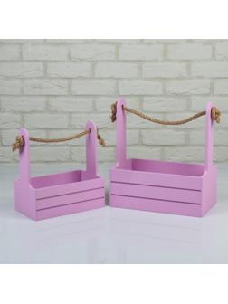 Набор кашпо деревянных 2 в 1 (25×15×30; 21×12×23 см) 