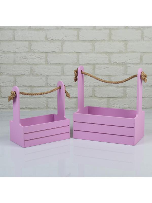 Набор кашпо деревянных 2 в 1 (25×15×30; 21×12×23 см) 