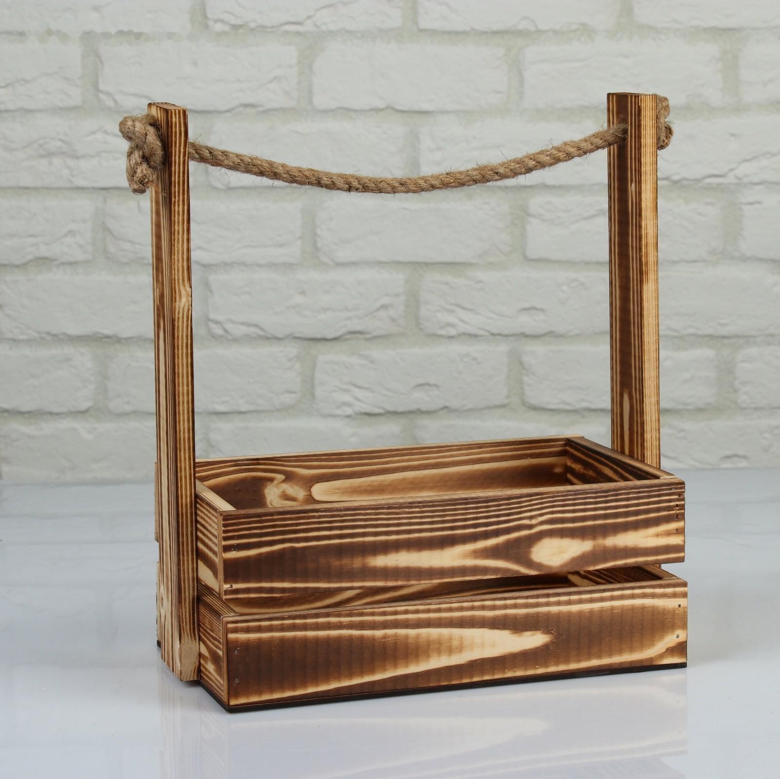 Кашпо деревянное 25.5×15×30 см 