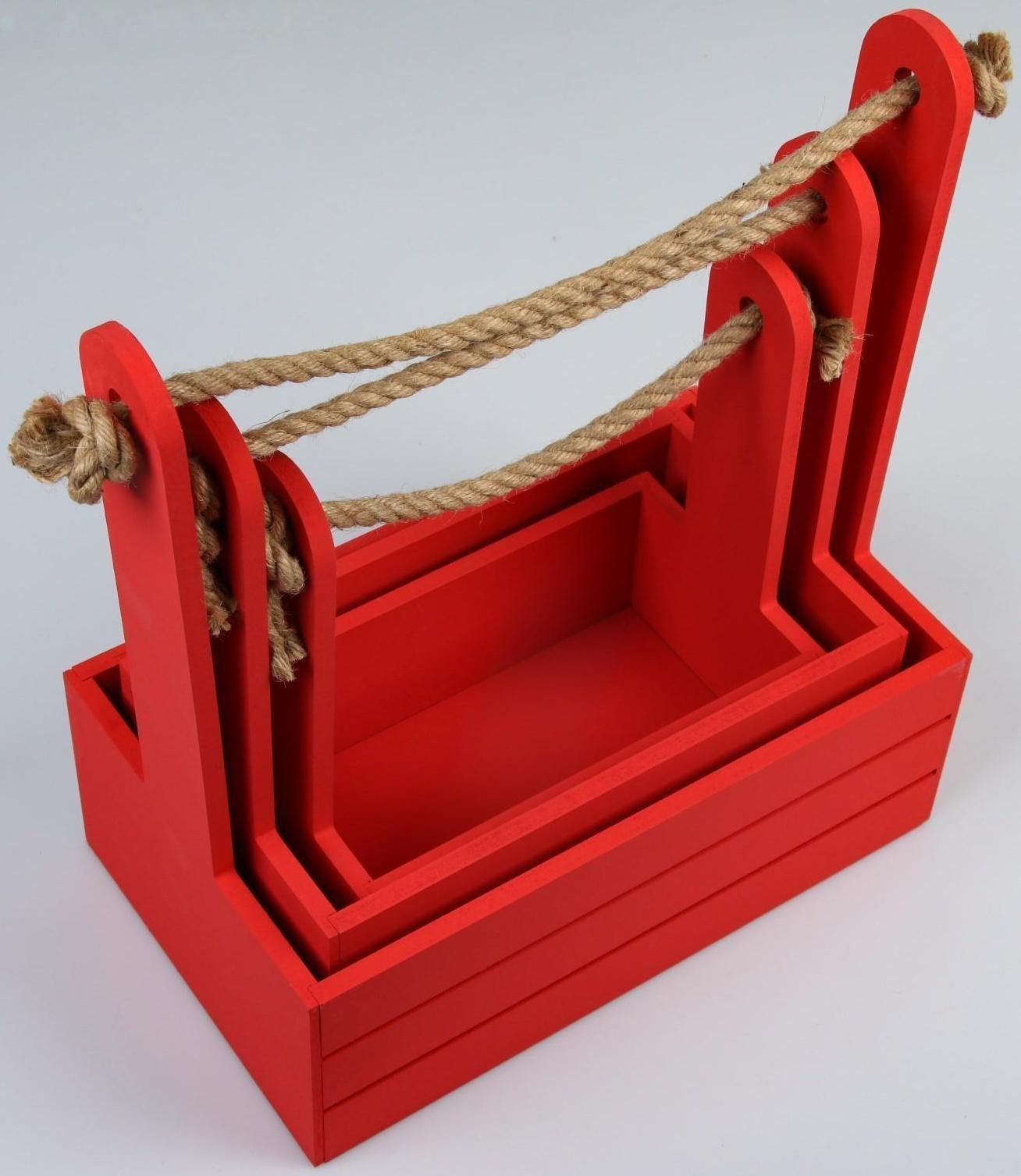 Набор кашпо деревянных 3 в 1 (30.5×18.5×35; 25.5×15×30; 20×12×23) 