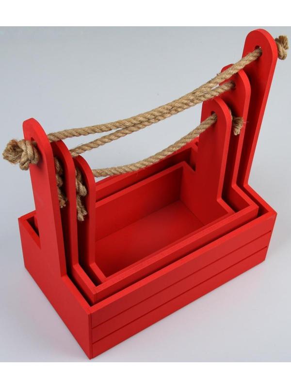 Набор кашпо деревянных 3 в 1 (30.5×18.5×35; 25.5×15×30; 20×12×23) 