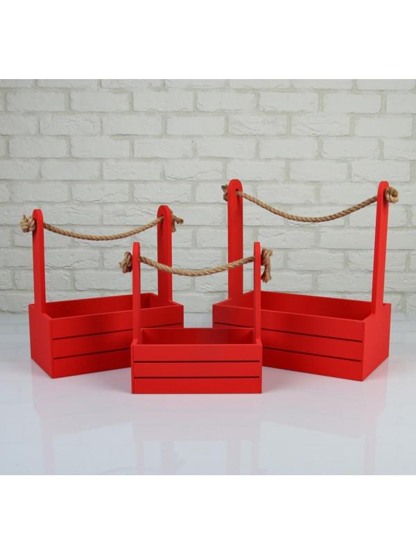 Набор кашпо деревянных 3 в 1 (30.5×18.5×35; 25.5×15×30; 20×12×23) 