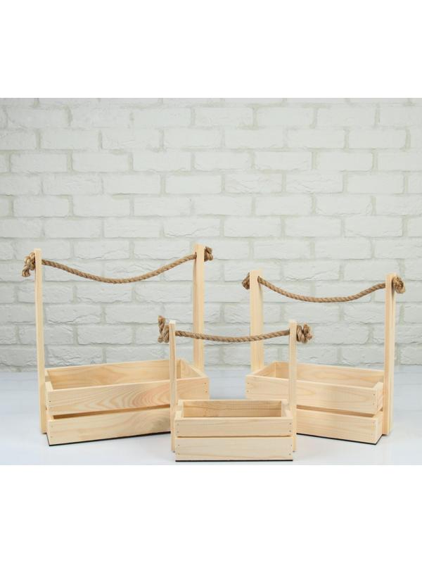 Набор кашпо деревянных 3 в 1 (30.5×18.5×35; 25.5×15×30; 20×12×23) 