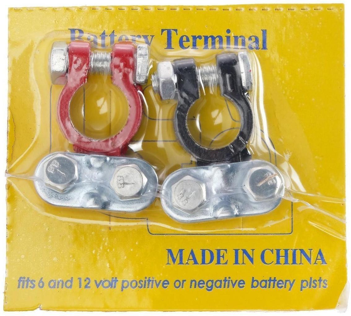 Клемма аккумулятора красная+черная 6-12 В, набор 2 шт