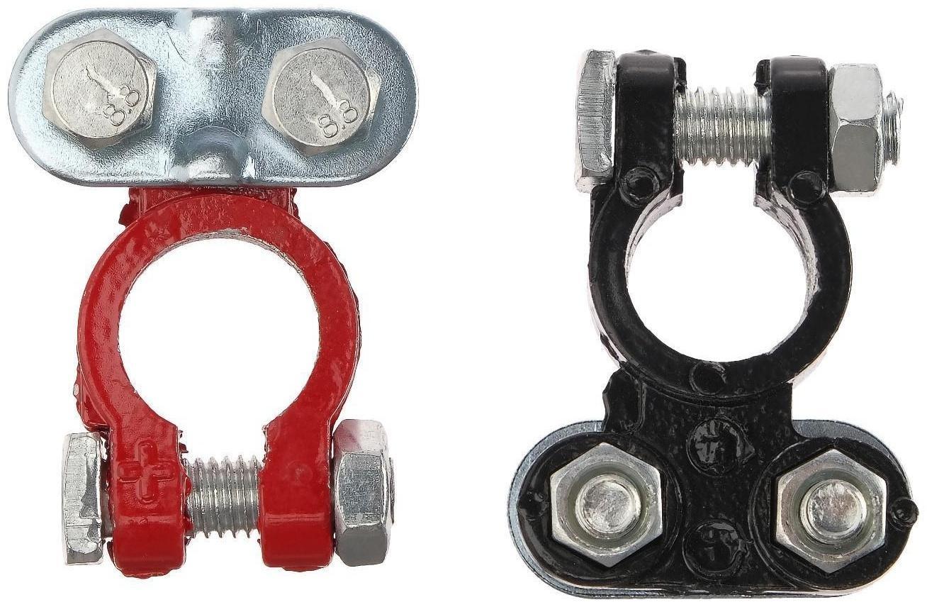 Клемма аккумулятора красная+черная 6-12 В, набор 2 шт