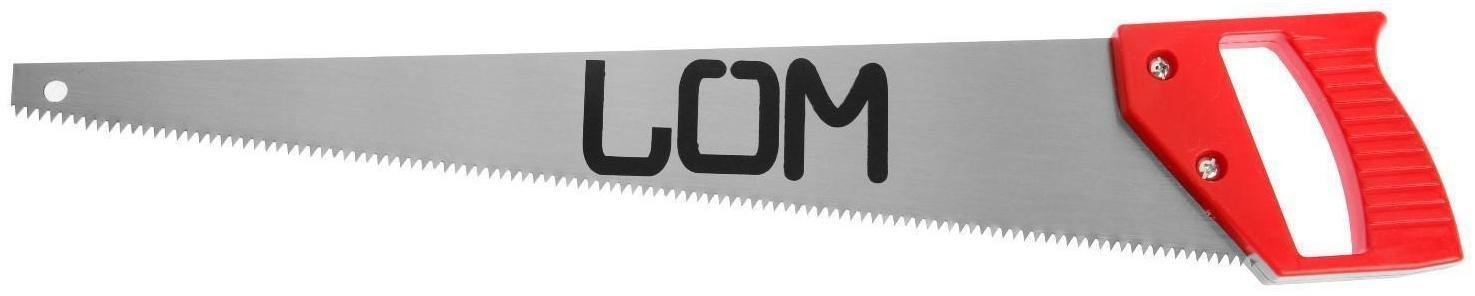 Ножовка по дереву ЛОМ, пластиковая рукоятка, 7-8 TPI, 450 мм