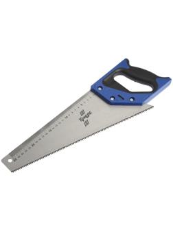 Ножовка по дереву ТУНДРА, 2К рукоятка, 2D заточка, каленый зуб, 7-8 TPI, 350 мм