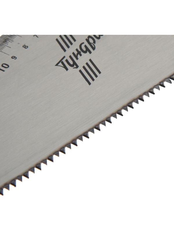 Ножовка по дереву ТУНДРА, 2К рукоятка, 2D заточка, каленый зуб, 7-8 TPI, 350 мм