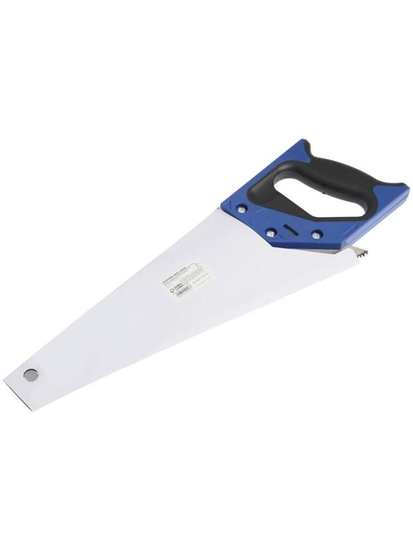 Ножовка по дереву ТУНДРА, 2К рукоятка, 2D заточка, каленый зуб, 7-8 TPI, 350 мм