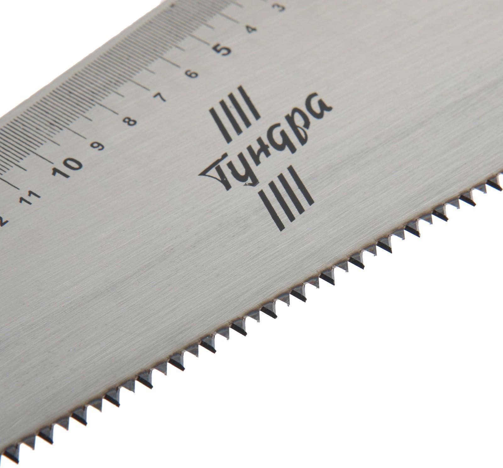 Ножовка по дереву ТУНДРА, 2К рукоятка, 2D заточка, каленый зуб, 7-8 TPI, 400 мм