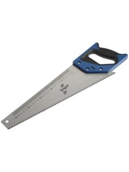Ножовка по дереву ТУНДРА, 2К рукоятка, 2D заточка, каленый зуб, 7-8 TPI, 400 мм