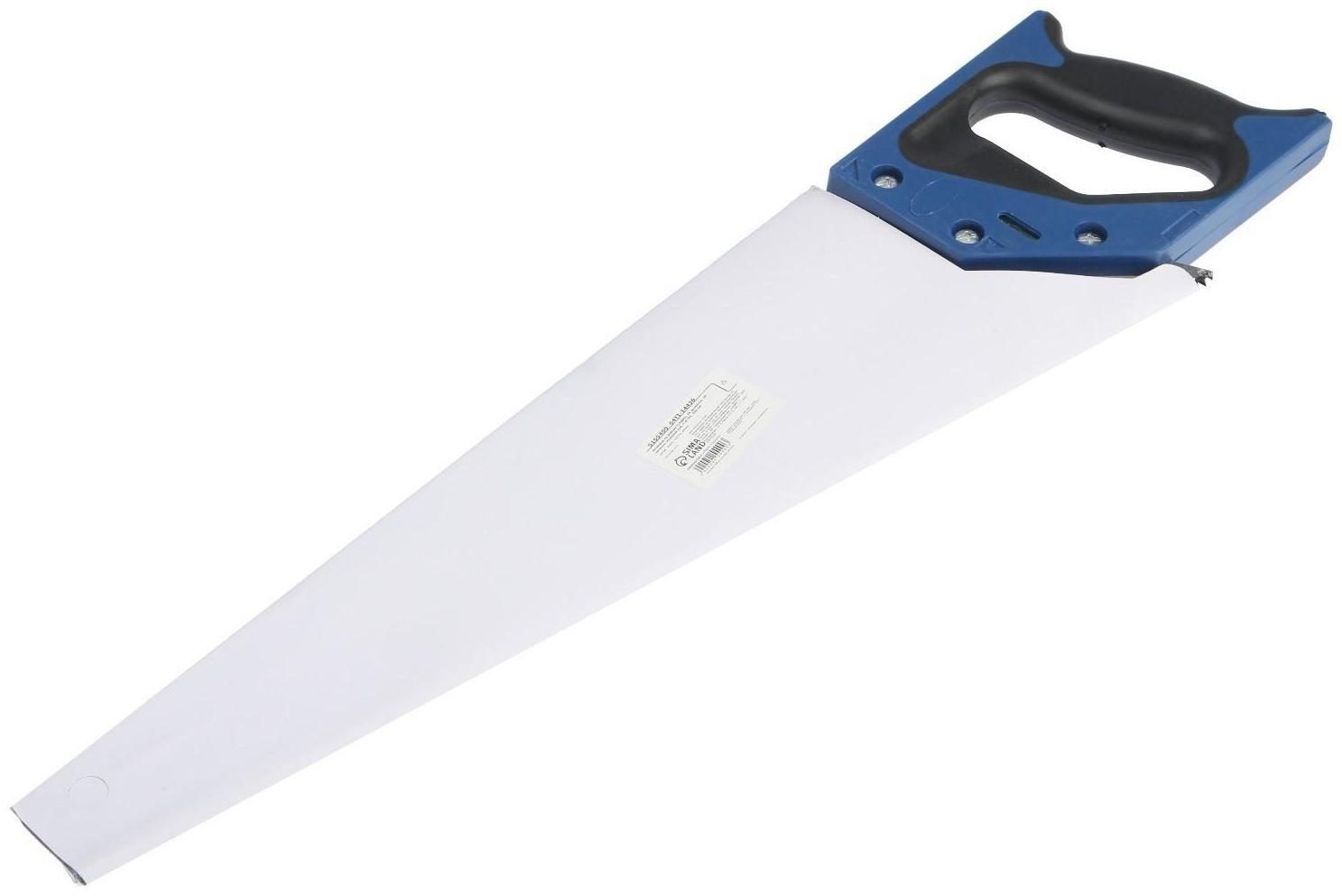 Ножовка по дереву ТУНДРА, 2К рукоятка, 2D заточка, каленый зуб, 7-8 TPI, 450 мм