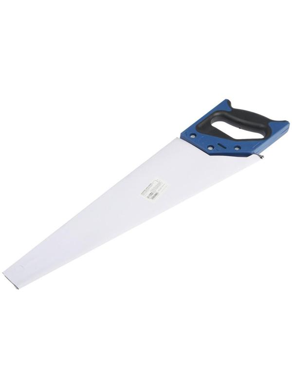 Ножовка по дереву ТУНДРА, 2К рукоятка, 2D заточка, каленый зуб, 7-8 TPI, 450 мм